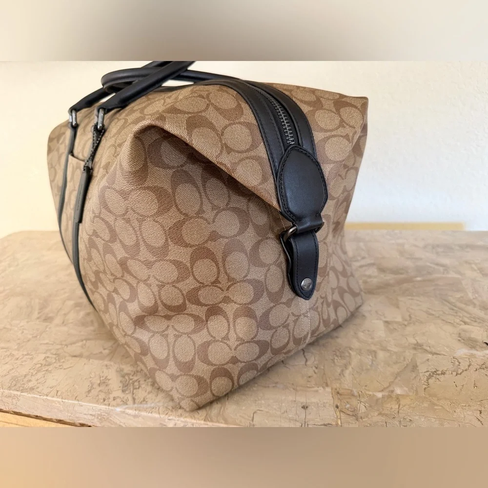 Coach Trekker Bag 52 Brown Signature Canvas Duffel luggage carry on - Picture 4 of 11